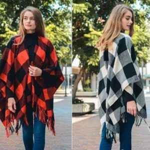 Red Buffalo Plaid Poncho/Wrap-One Size fits All
